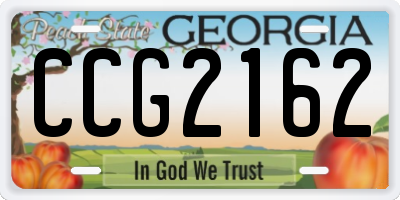 GA license plate CCG2162