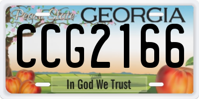 GA license plate CCG2166