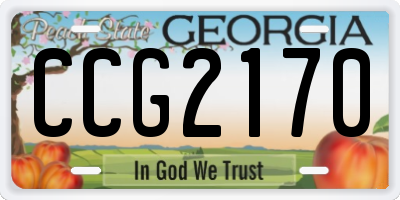 GA license plate CCG2170