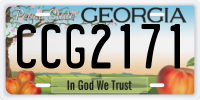 GA license plate CCG2171