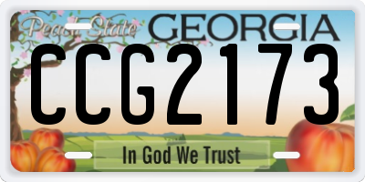 GA license plate CCG2173