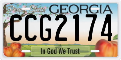 GA license plate CCG2174