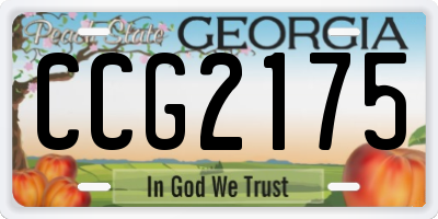GA license plate CCG2175