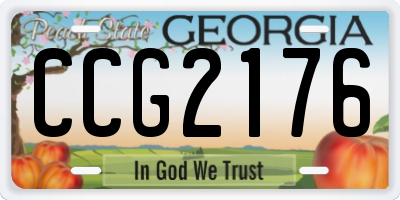 GA license plate CCG2176