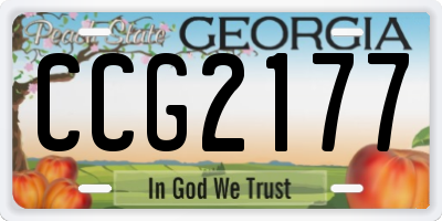 GA license plate CCG2177