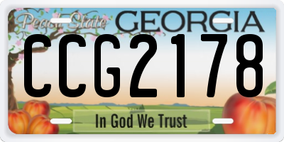 GA license plate CCG2178