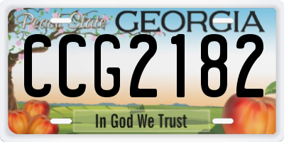 GA license plate CCG2182