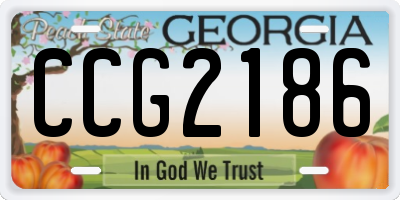 GA license plate CCG2186