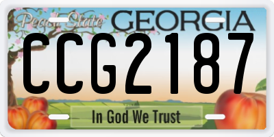 GA license plate CCG2187