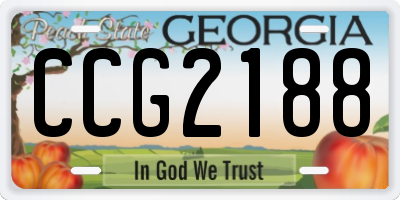 GA license plate CCG2188