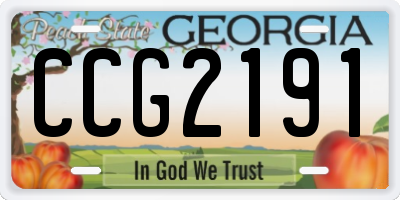 GA license plate CCG2191