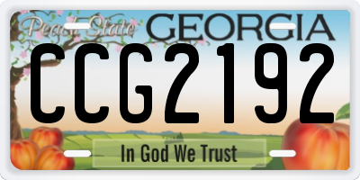 GA license plate CCG2192