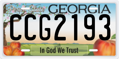 GA license plate CCG2193