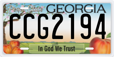 GA license plate CCG2194