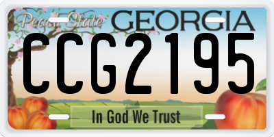 GA license plate CCG2195