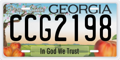 GA license plate CCG2198