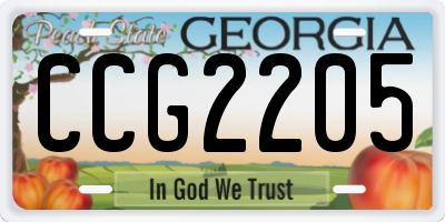 GA license plate CCG2205