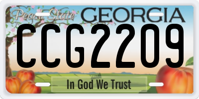 GA license plate CCG2209