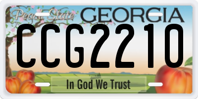 GA license plate CCG2210