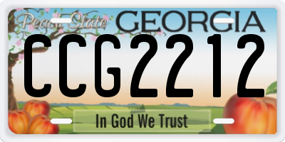 GA license plate CCG2212