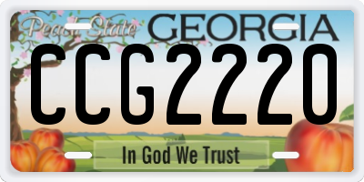 GA license plate CCG2220