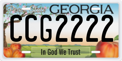 GA license plate CCG2222