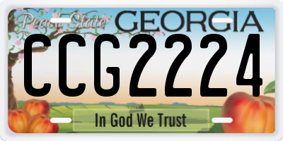 GA license plate CCG2224