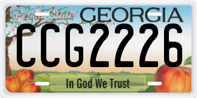GA license plate CCG2226