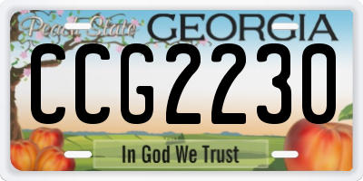 GA license plate CCG2230