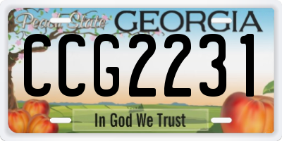 GA license plate CCG2231
