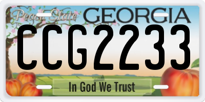 GA license plate CCG2233
