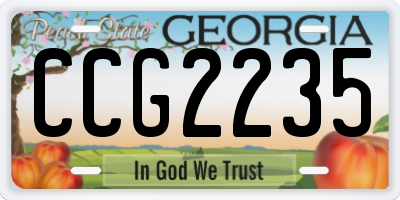 GA license plate CCG2235