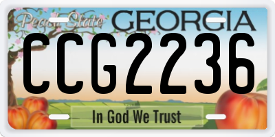 GA license plate CCG2236