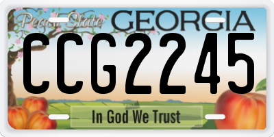 GA license plate CCG2245