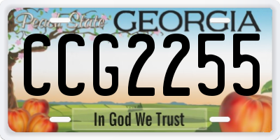GA license plate CCG2255