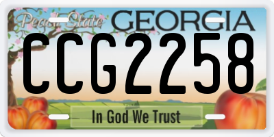 GA license plate CCG2258