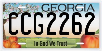 GA license plate CCG2262