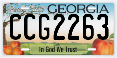 GA license plate CCG2263