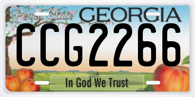 GA license plate CCG2266