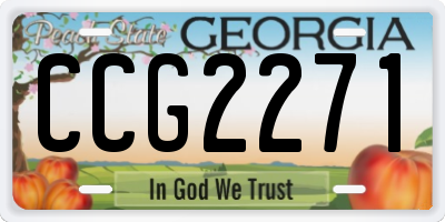 GA license plate CCG2271