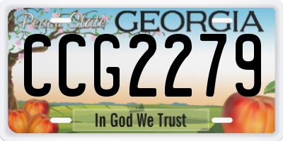 GA license plate CCG2279