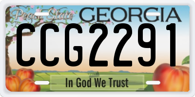 GA license plate CCG2291