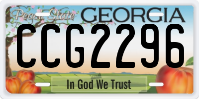 GA license plate CCG2296