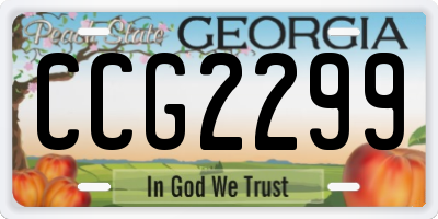 GA license plate CCG2299