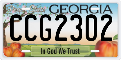 GA license plate CCG2302