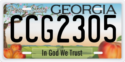 GA license plate CCG2305