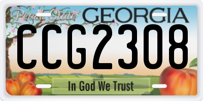 GA license plate CCG2308