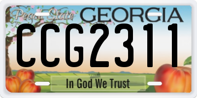 GA license plate CCG2311