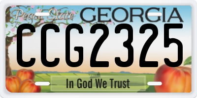 GA license plate CCG2325