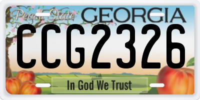 GA license plate CCG2326